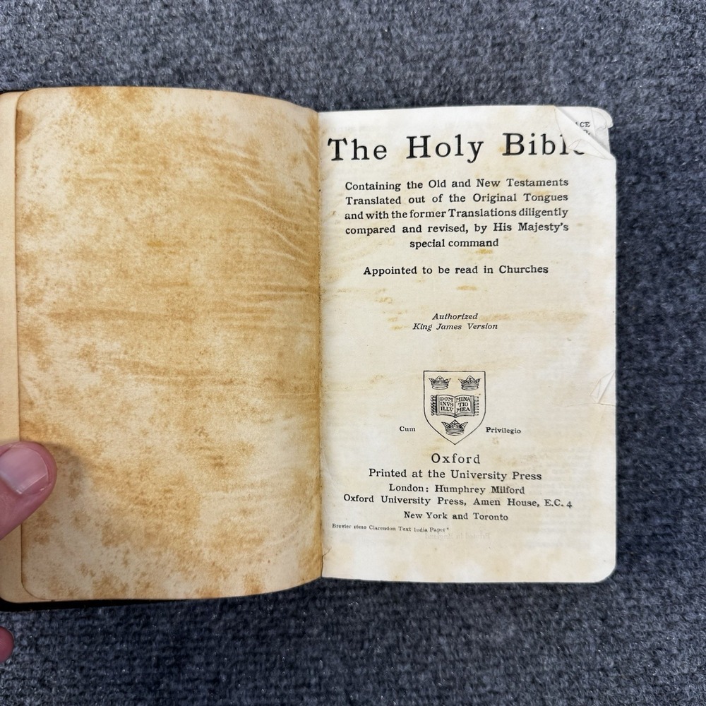 Antique 1900s Oxford KJV Holy Bible India Paper Humphrey Milford Over 100 Years